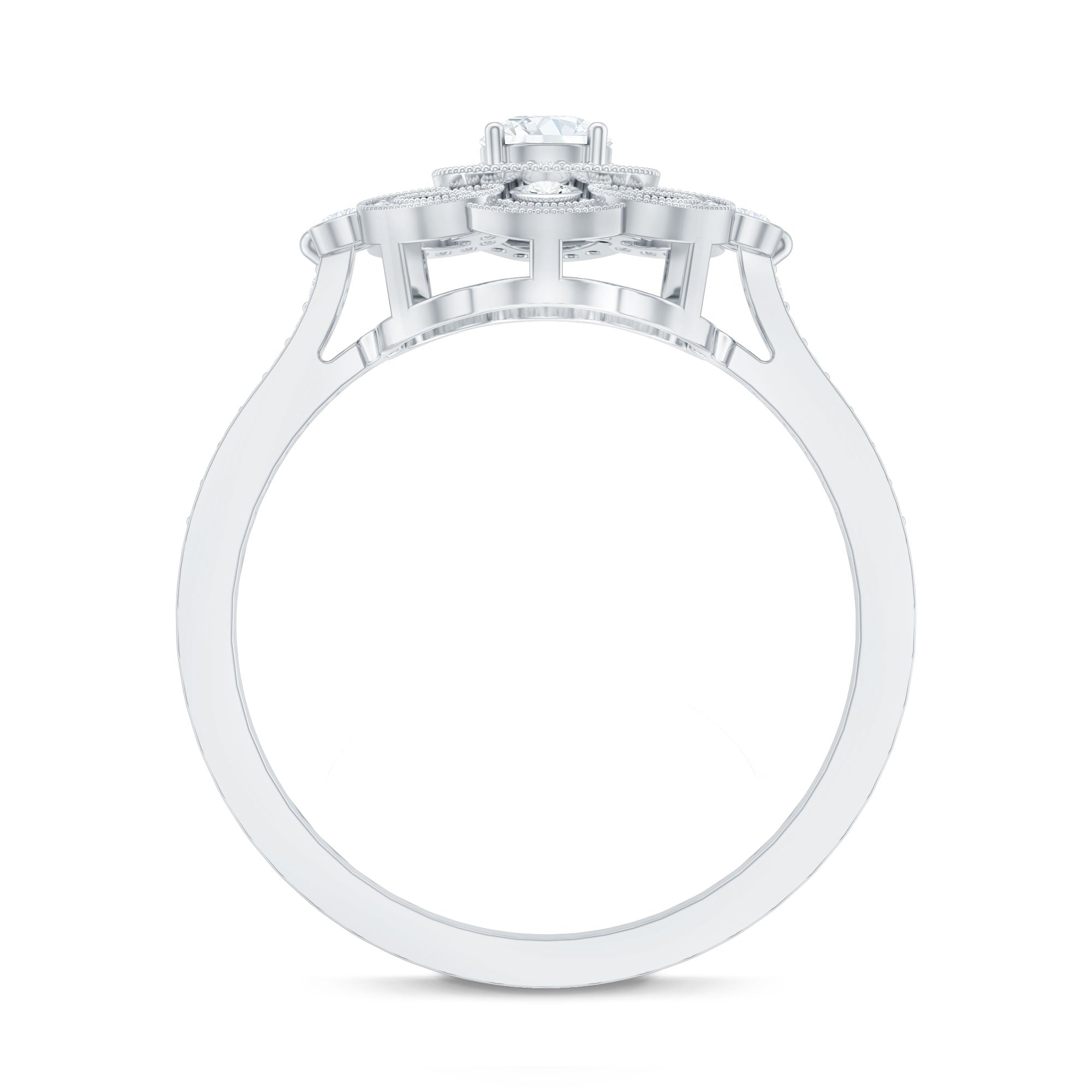 Moissanite Engagement Ring – Certified Vintage Style Jewelry With Sparkling Stone