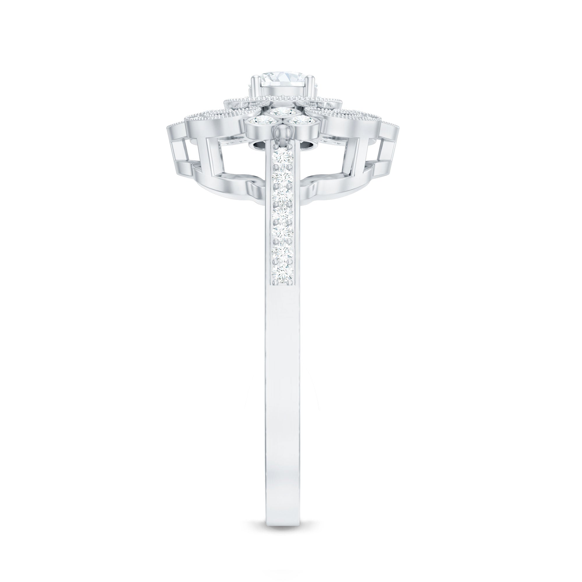 Moissanite Engagement Ring – Certified Vintage Style Jewelry With Sparkling Stone