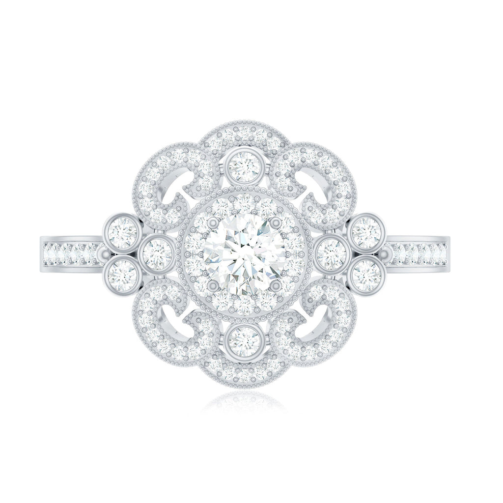 Moissanite Engagement Ring – Certified Vintage Style Jewelry With Sparkling Stone