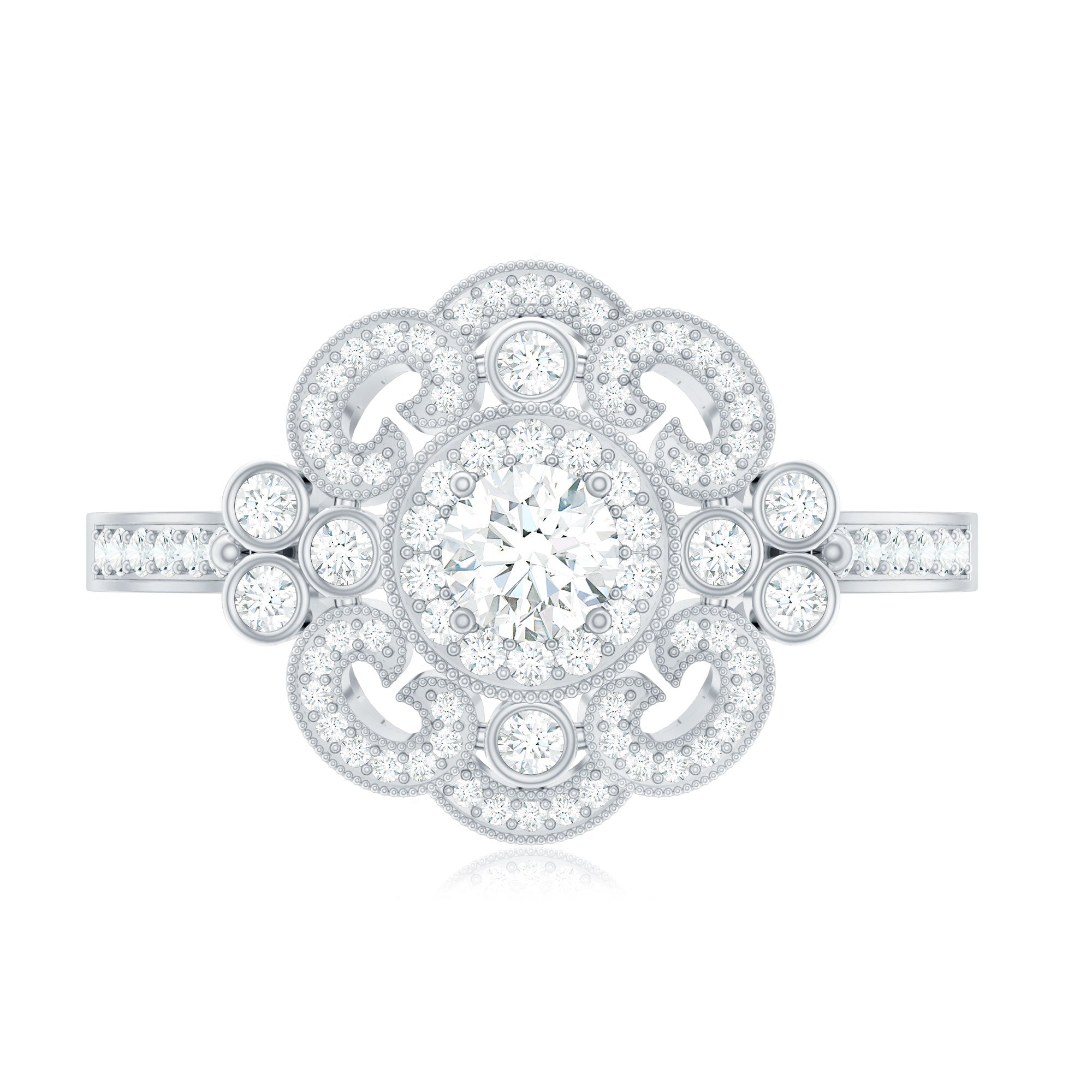 Moissanite Engagement Ring – Certified Vintage Style Jewelry With Sparkling Stone