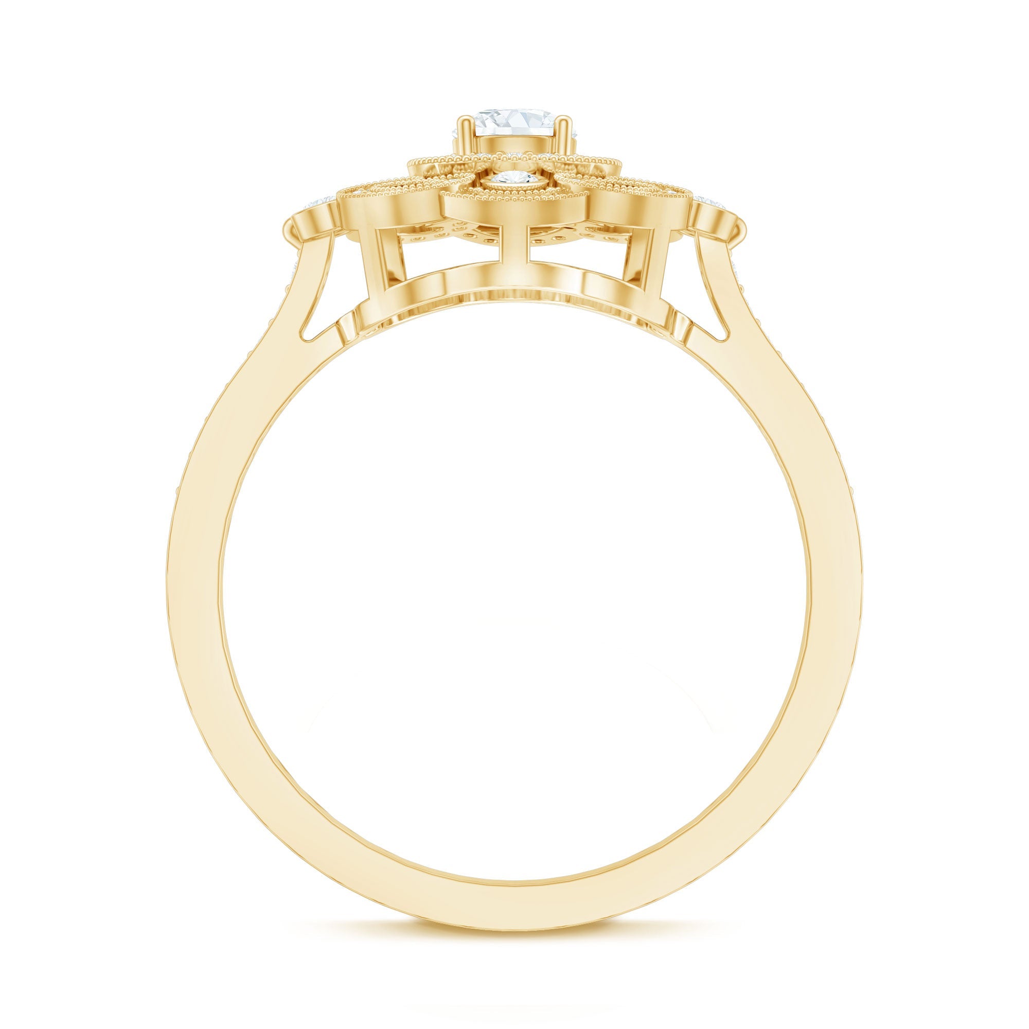 Moissanite Engagement Ring – Certified Vintage Style Jewelry With Sparkling Stone