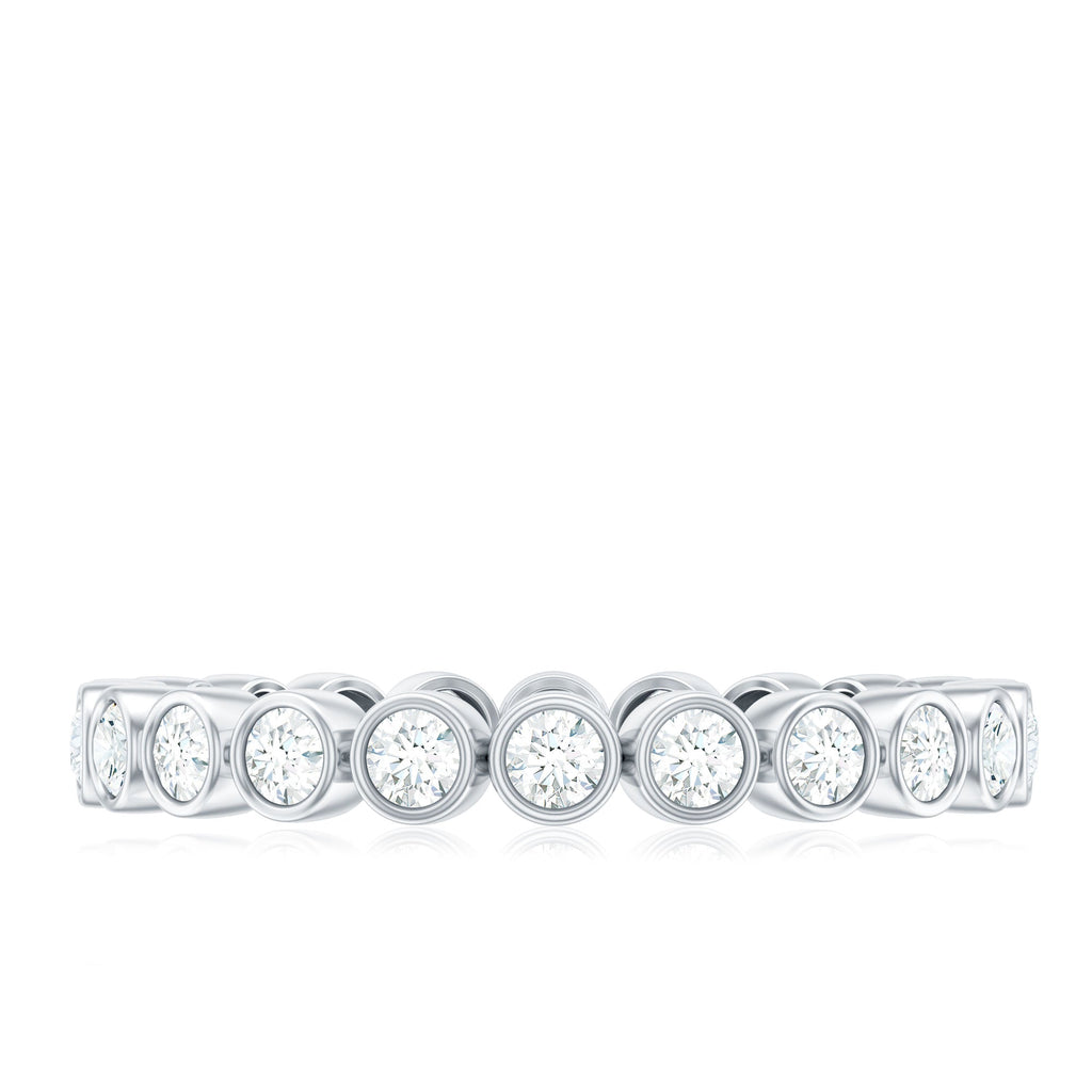 Full Eternity Wedding Band with Bezel Set Moissanite