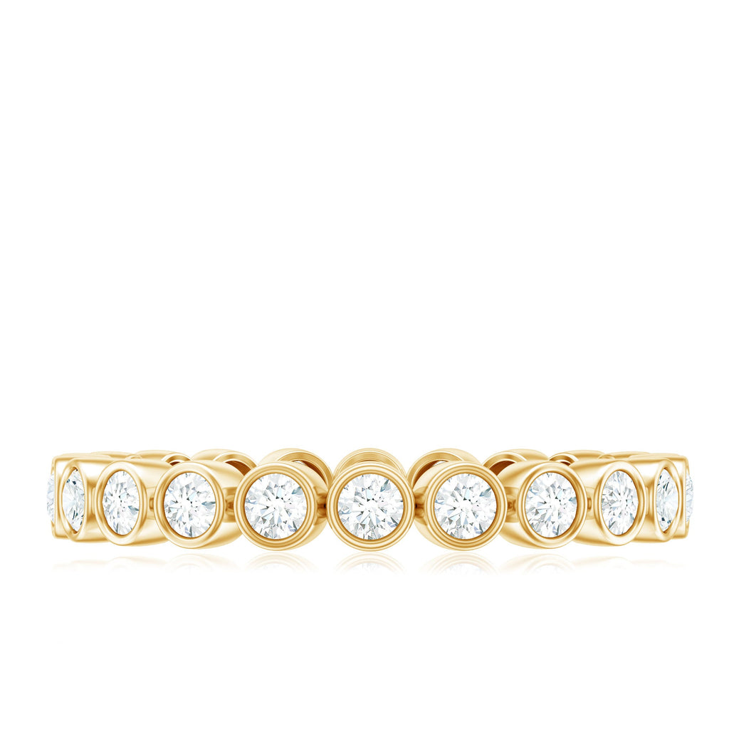 Full Eternity Wedding Band with Bezel Set Moissanite