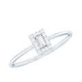 Dainty Baguette Cut Moissanite Promise Ring with Halo