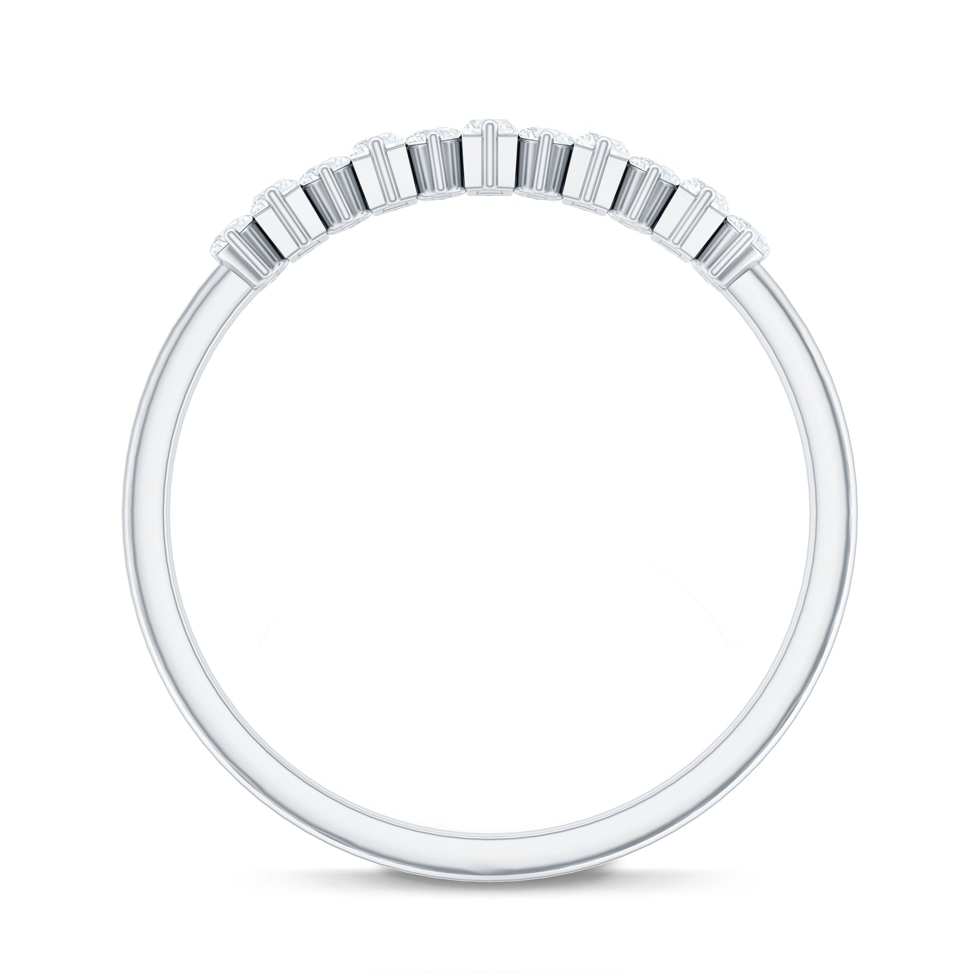Anniversary Band Ring with Certified Moissanite Stones