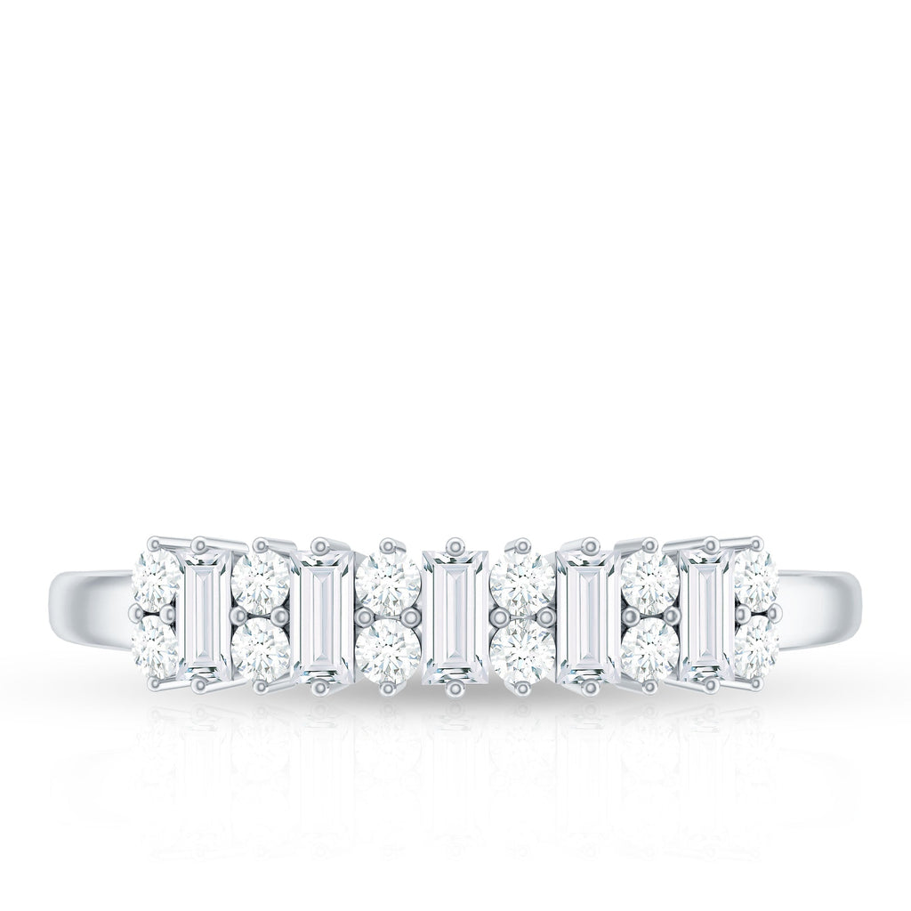 Anniversary Band Ring with Certified Moissanite Stones