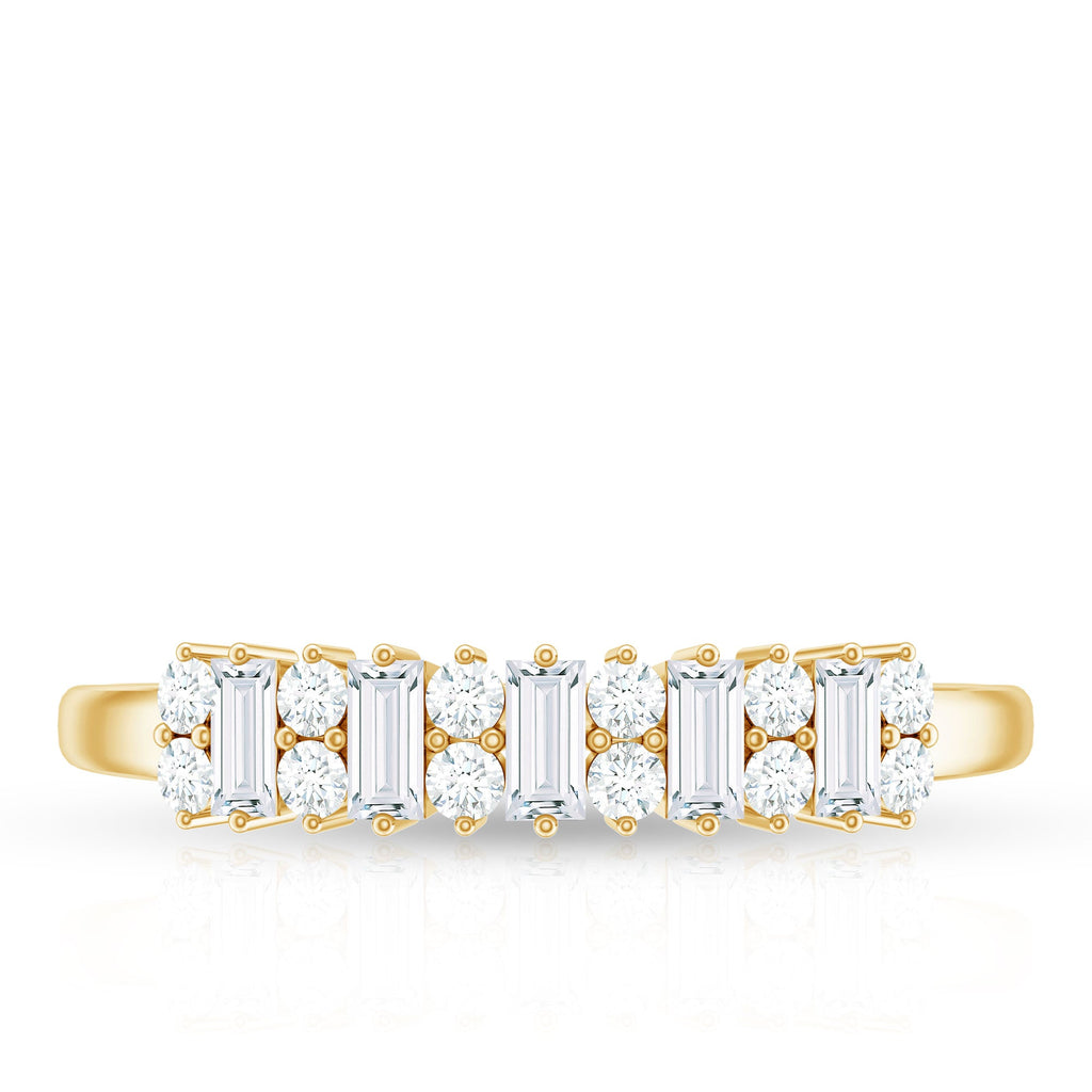 Anniversary Band Ring with Certified Moissanite Stones