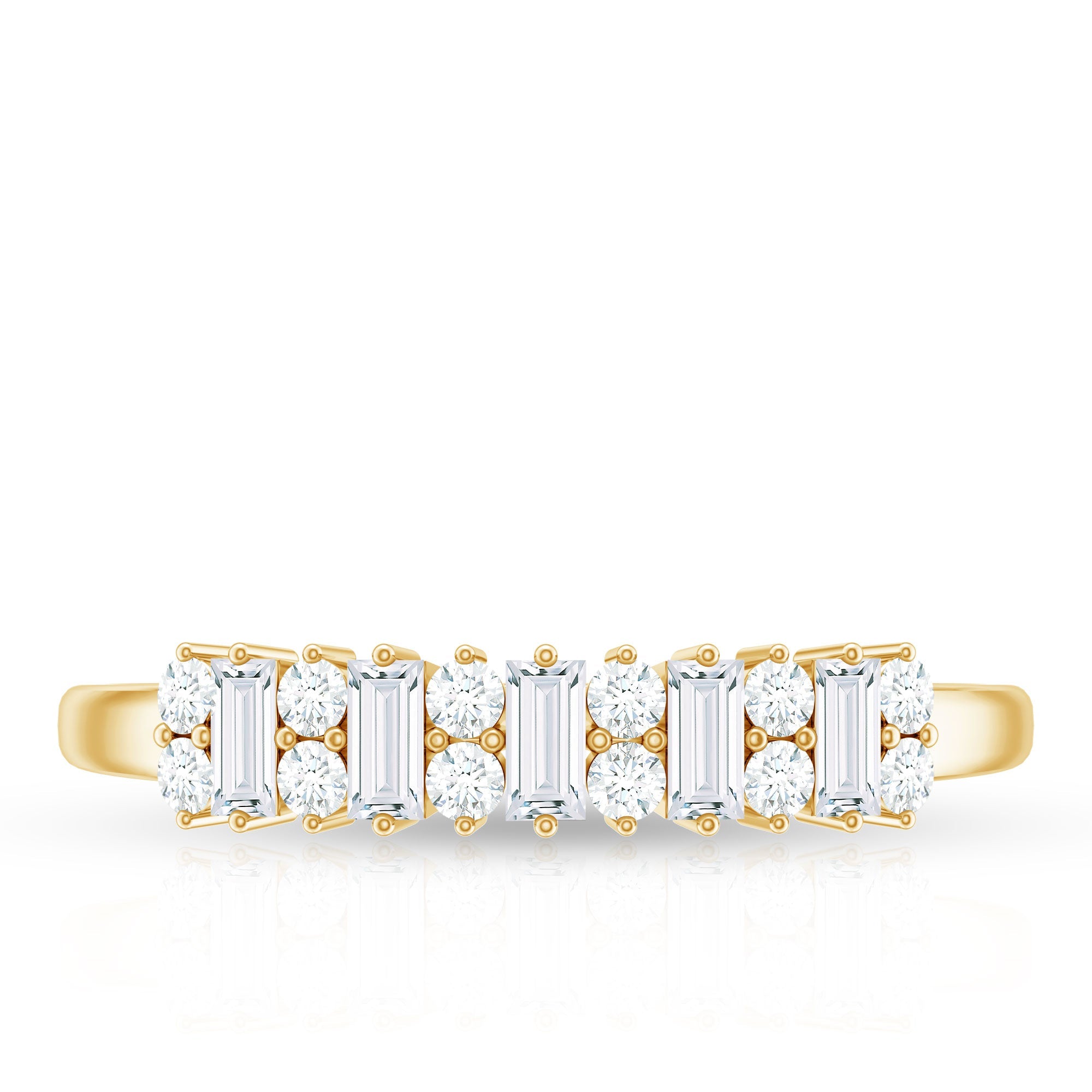 Anniversary Band Ring with Certified Moissanite Stones