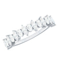 Certified Moissanite Half Eternity Wedding Band Ring
