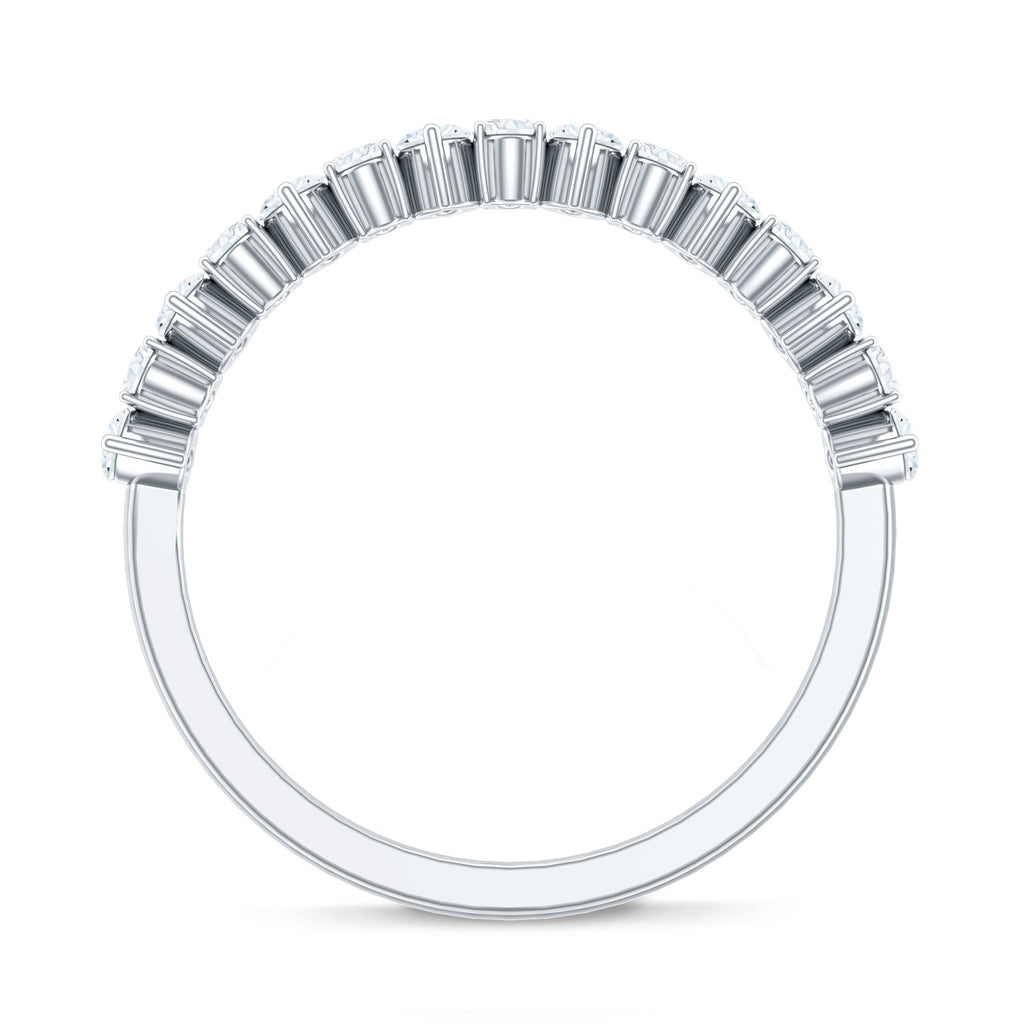 Certified Moissanite Half Eternity Wedding Band Ring