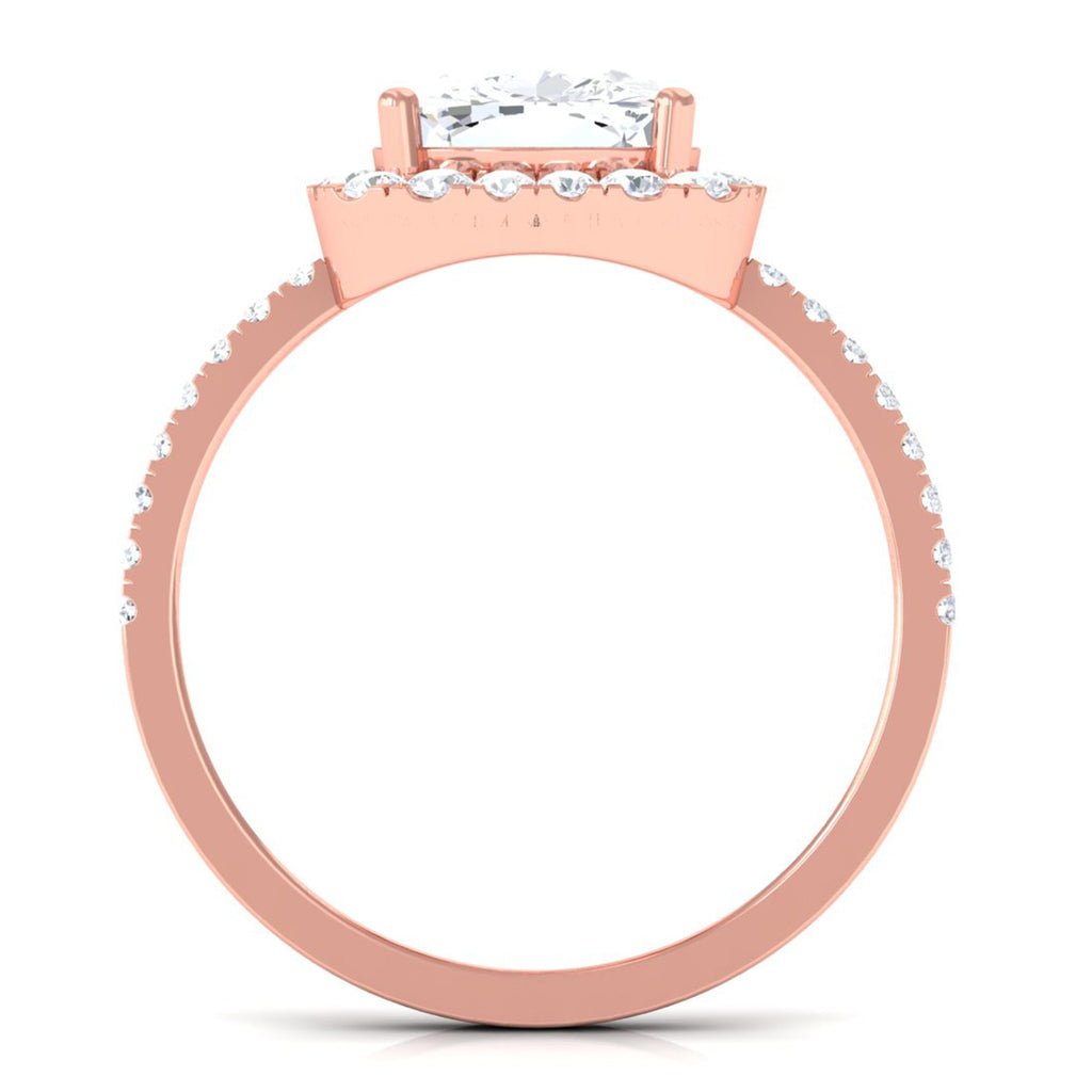 3 Carat Cushion Cut Moissanite Halo Engagement Ring for Women
