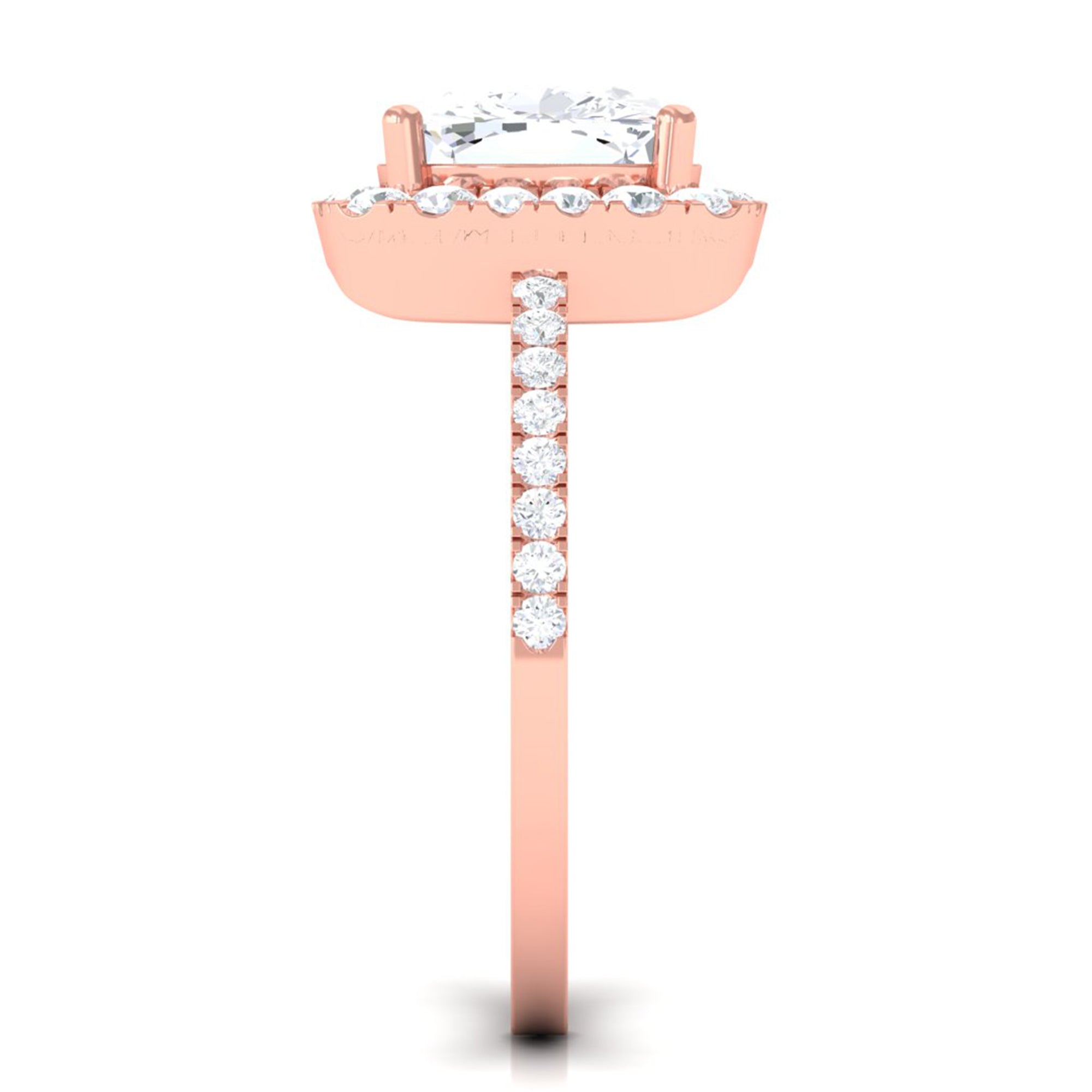 3 Carat Cushion Cut Moissanite Halo Engagement Ring for Women
