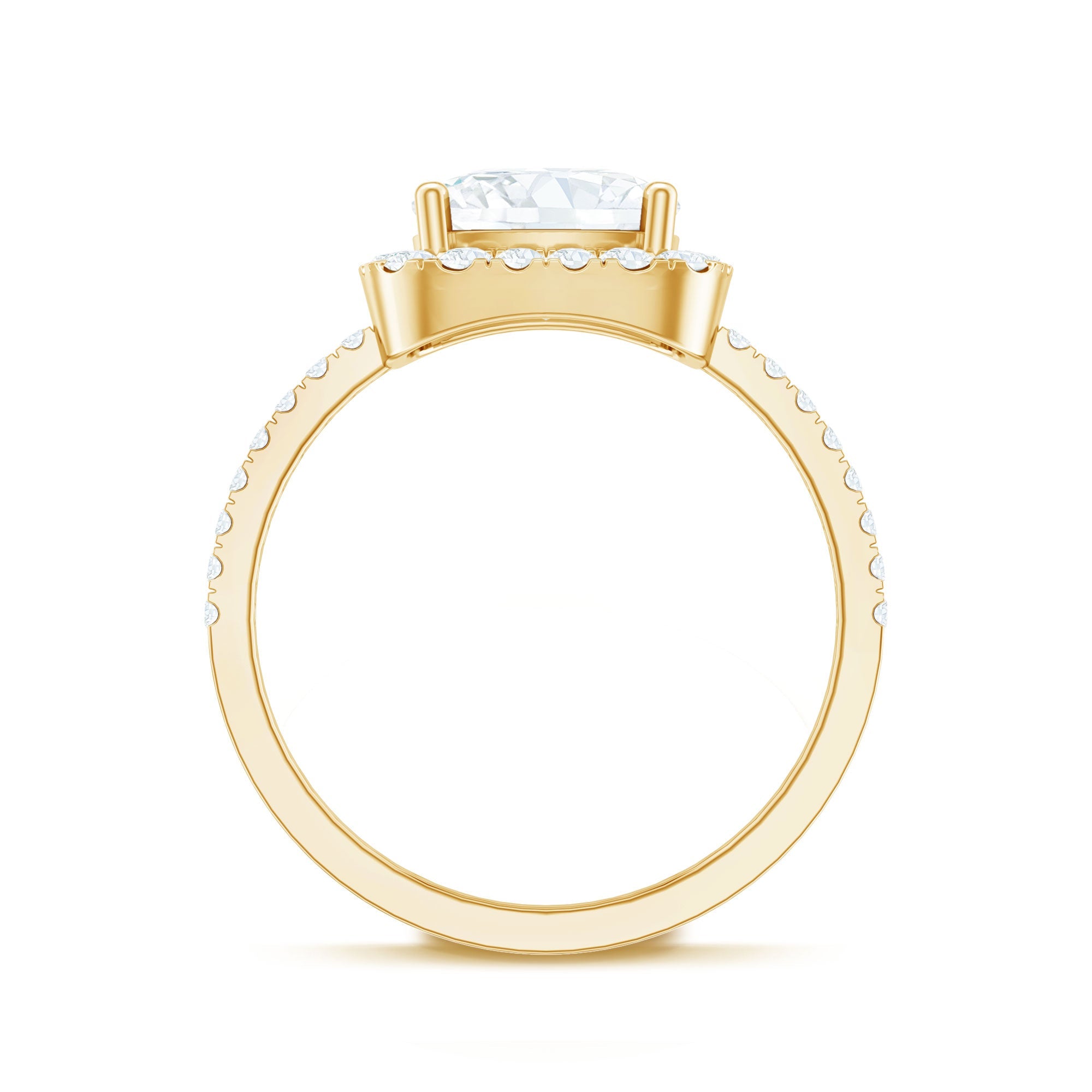 3 Carat Cushion Cut Moissanite Halo Engagement Ring for Women