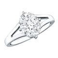Oval Moissanite Engagement Ring – 2 Carat Solitaire Split Shank Band