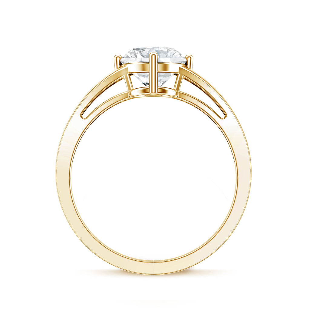 Oval Moissanite Engagement Ring – 2 Carat Solitaire Split Shank Band