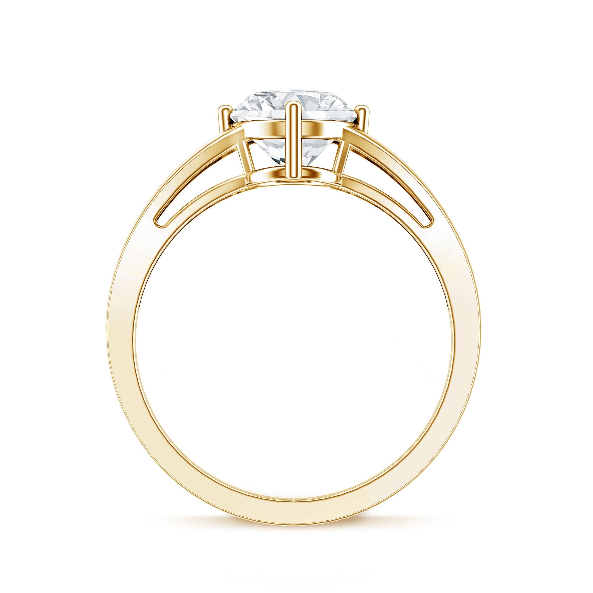 Oval Moissanite Engagement Ring – 2 Carat Solitaire Split Shank Band