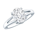 Oval Moissanite Engagement Ring – Solitaire Split Shank With Brilliant Cut Stone