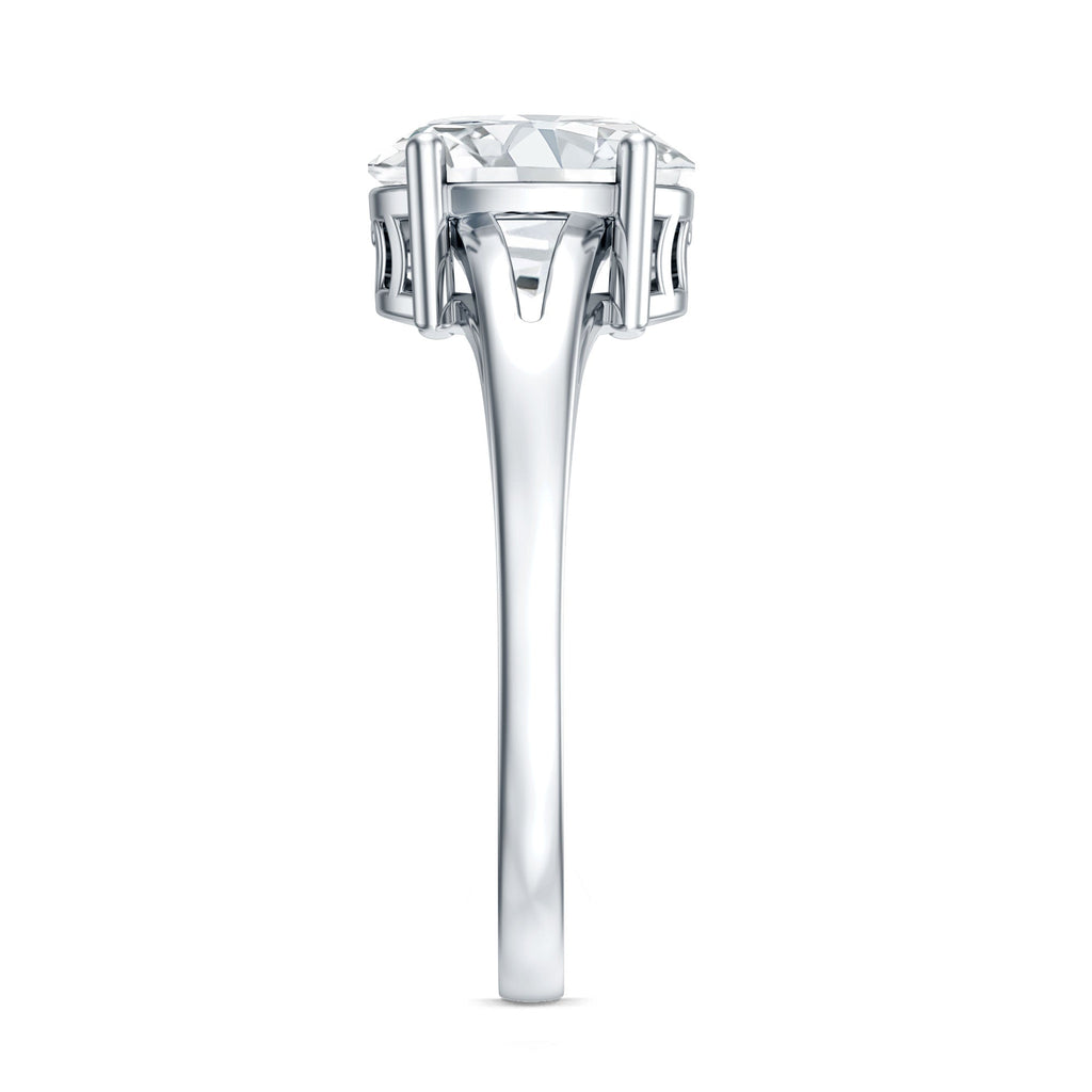 Oval Moissanite Engagement Ring – Solitaire Split Shank With Brilliant Cut Stone