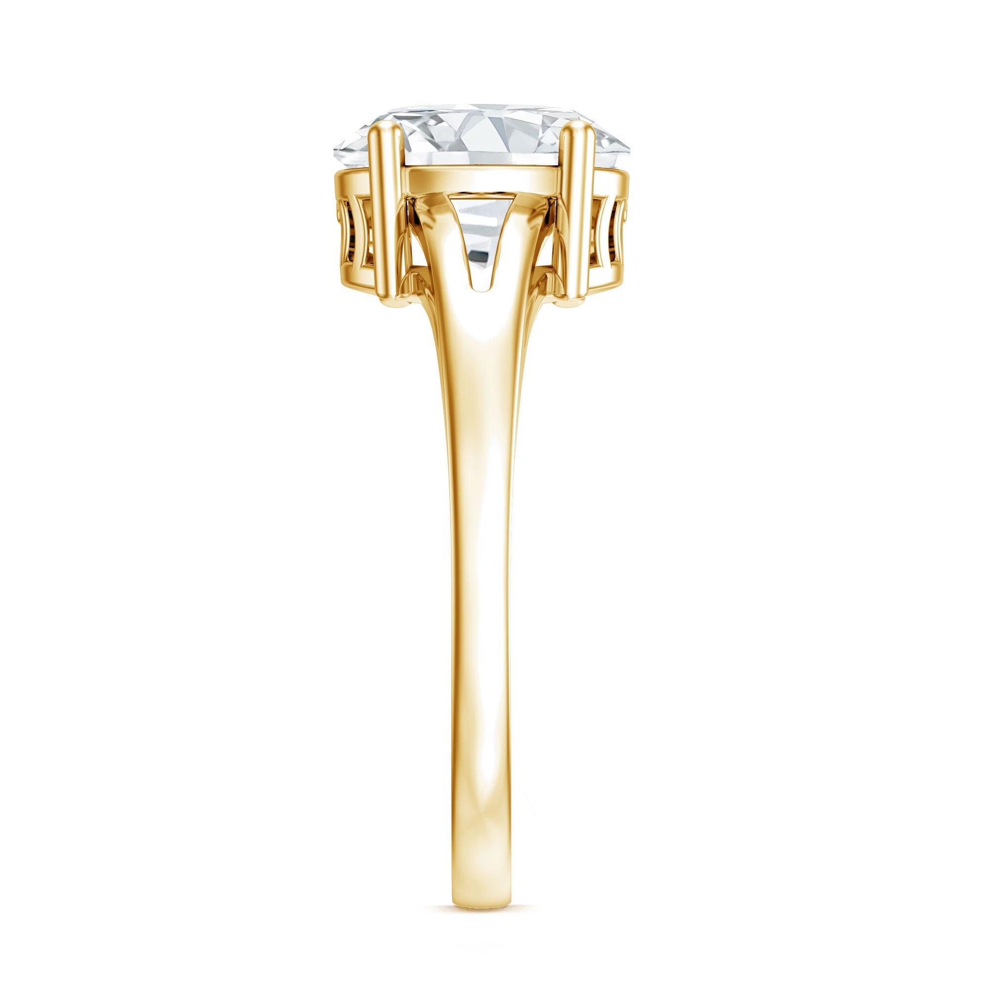 Oval Moissanite Engagement Ring – Solitaire Split Shank With Brilliant Cut Stone