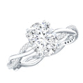 2 Carat Certified Moissanite Oval Engagement Ring with Double Prong