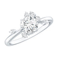 Moissanite Engagement Ring - Round Cut 1 Carat Scatter Diamond Unique Design