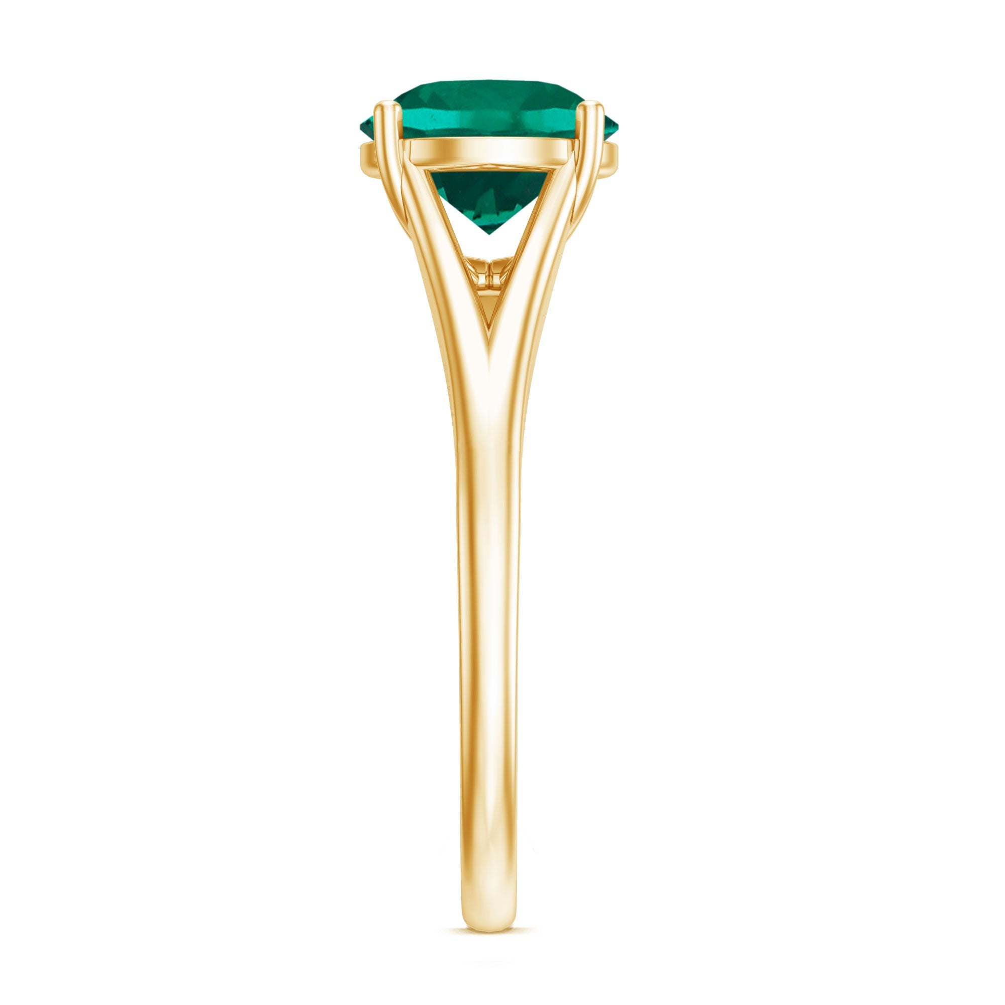 Certified 2 Carat Lab Grown Emerald Engagement Ring with Surprise Diamond
