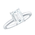 Certified 1.8 Carat Moissanite Emerald Cut Engagement Ring