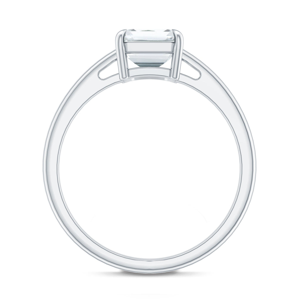 Certified 1.8 Carat Moissanite Emerald Cut Engagement Ring
