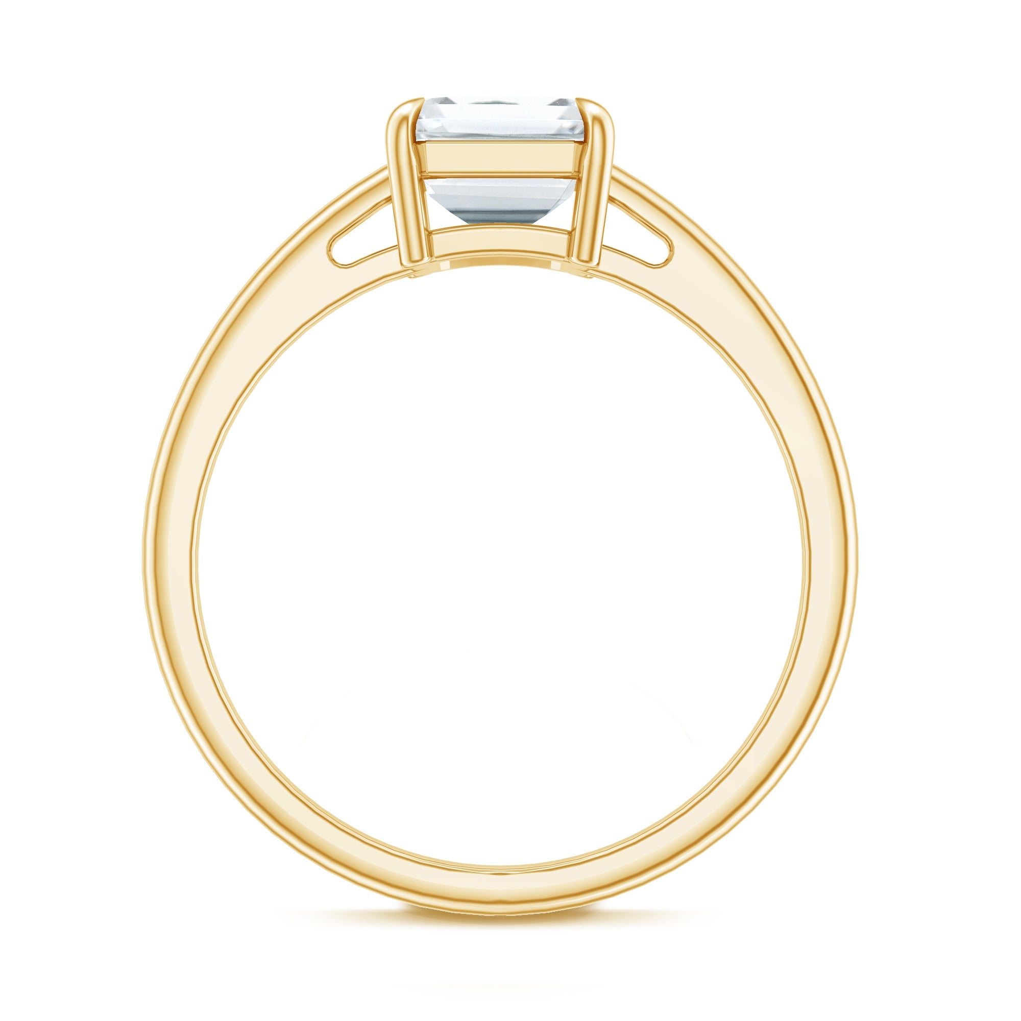 Certified 1.8 Carat Moissanite Emerald Cut Engagement Ring