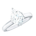 Teardrop Engagement Ring - Certified Moissanite Pear Shaped Solitaire Ring