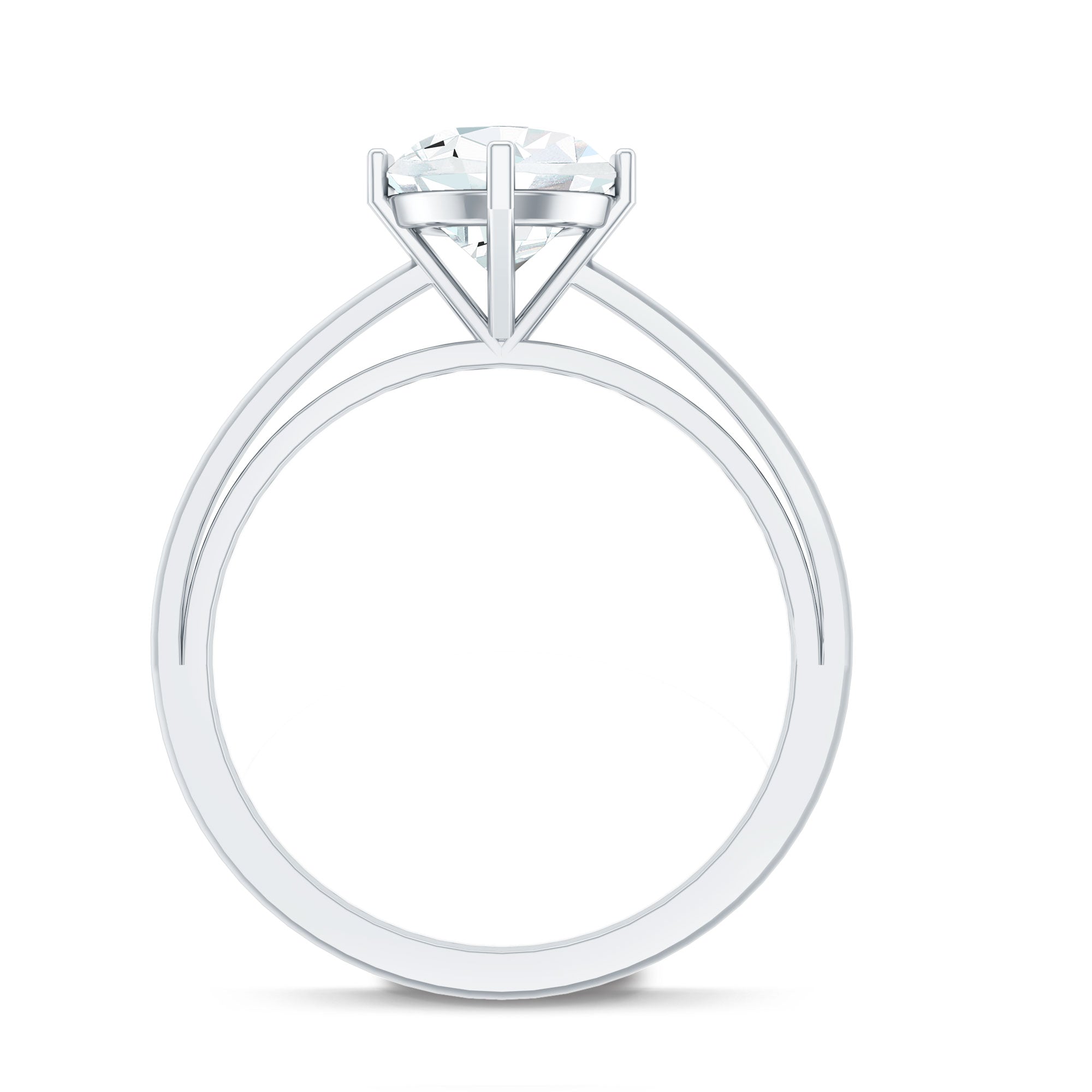 Teardrop Engagement Ring - Certified Moissanite Pear Shaped Solitaire Ring