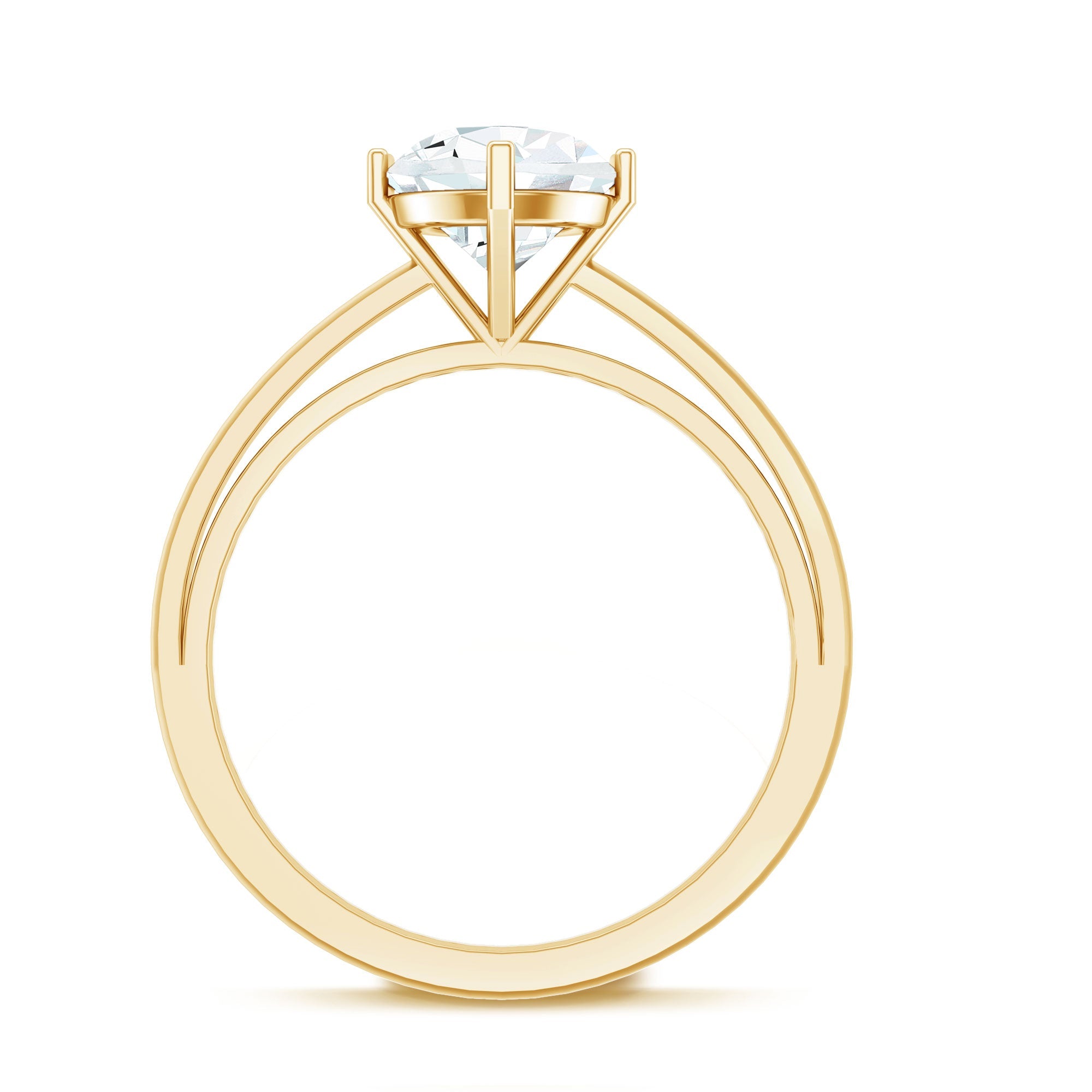 Teardrop Engagement Ring - Certified Moissanite Pear Shaped Solitaire Ring
