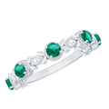 Lab Grown Emerald Ring – Half Eternity Diamond Accented Band for Milestones