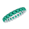 Lab Grown Emerald Ring | Ethical Emerald Jewelry – Princess Cut Rose Gold Wedding Band