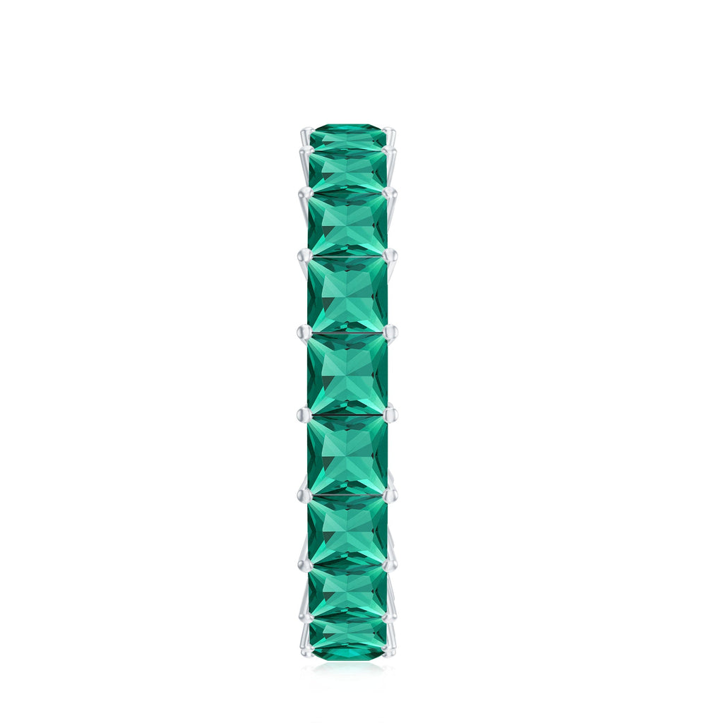 Lab Grown Emerald Ring | Ethical Emerald Jewelry – Princess Cut Rose Gold Wedding Band