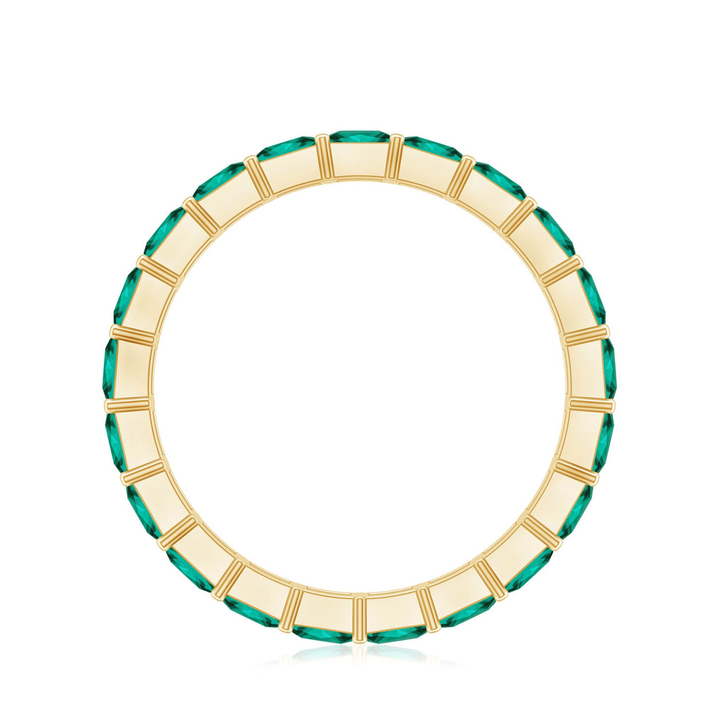 Lab Grown Emerald Ring | Ethical Emerald Jewelry – Princess Cut Rose Gold Wedding Band