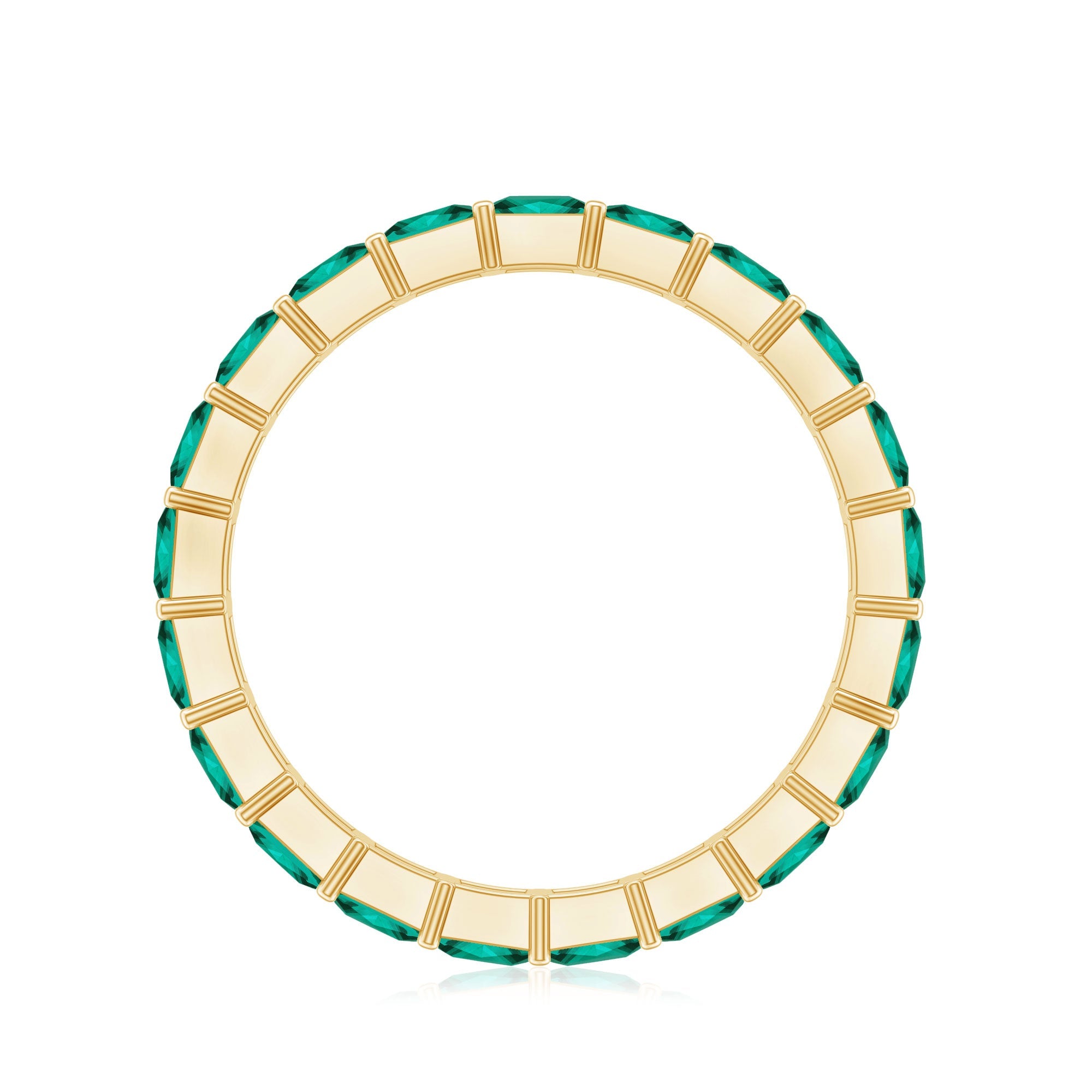 Lab Grown Emerald Ring | Ethical Emerald Jewelry – Princess Cut Rose Gold Wedding Band