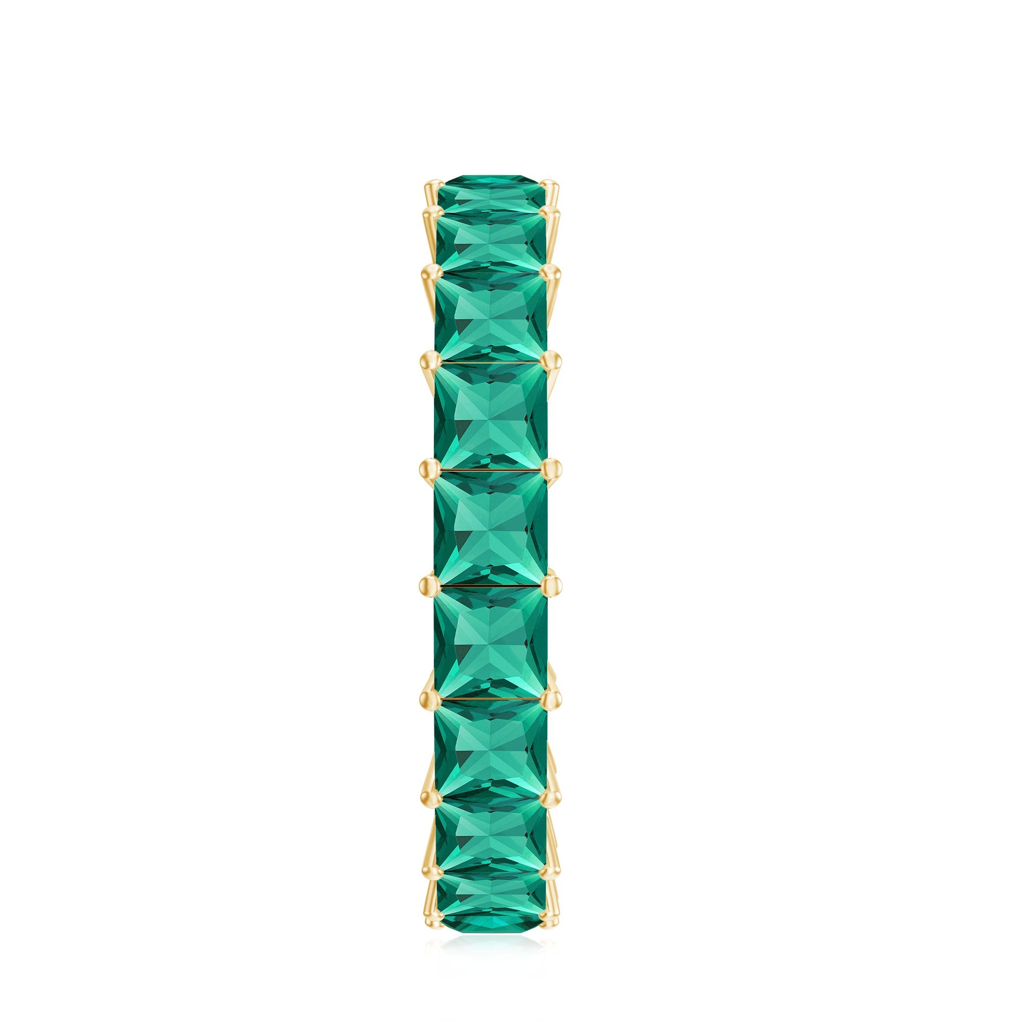 Lab Grown Emerald Ring | Ethical Emerald Jewelry – Princess Cut Rose Gold Wedding Band