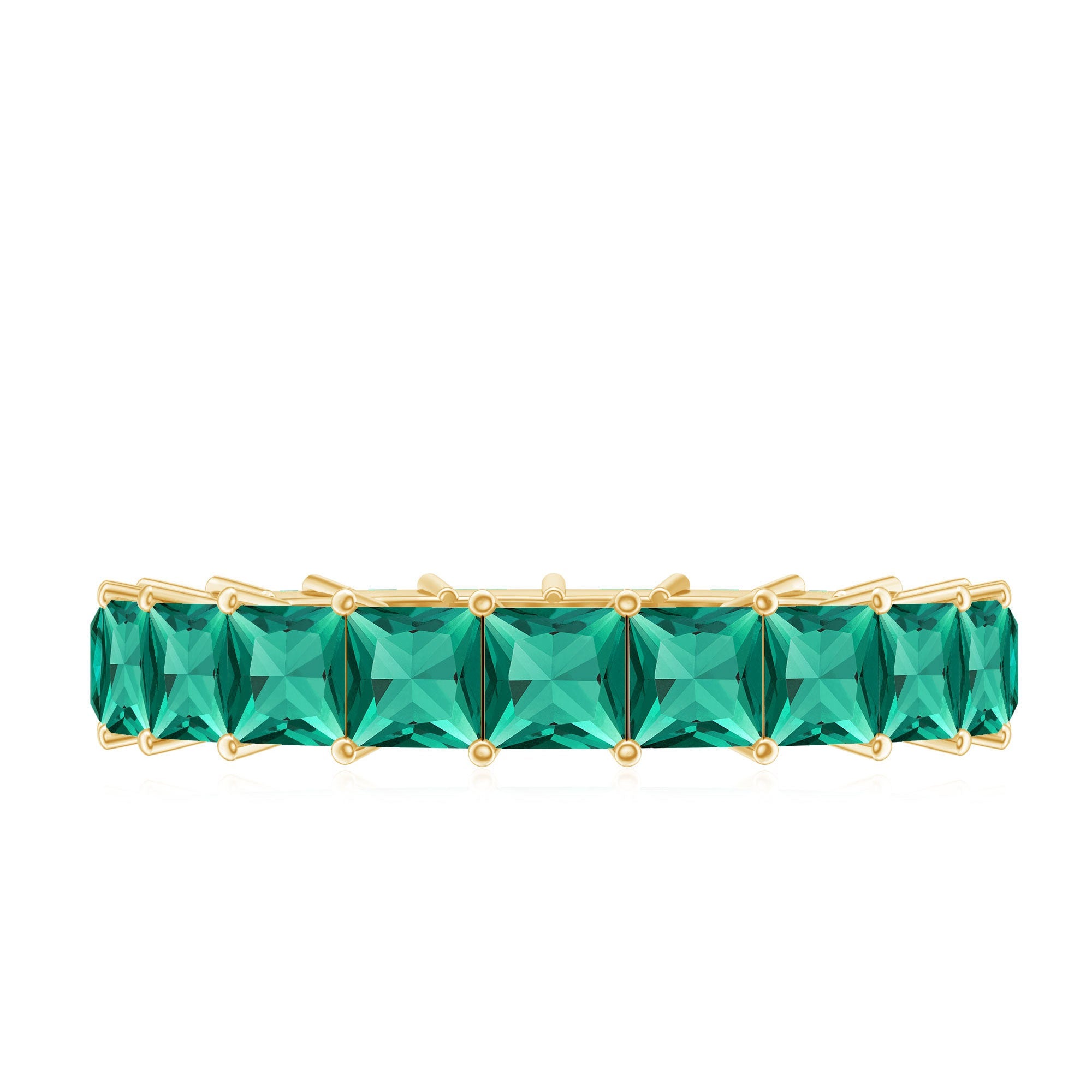 Lab Grown Emerald Ring | Ethical Emerald Jewelry – Princess Cut Rose Gold Wedding Band