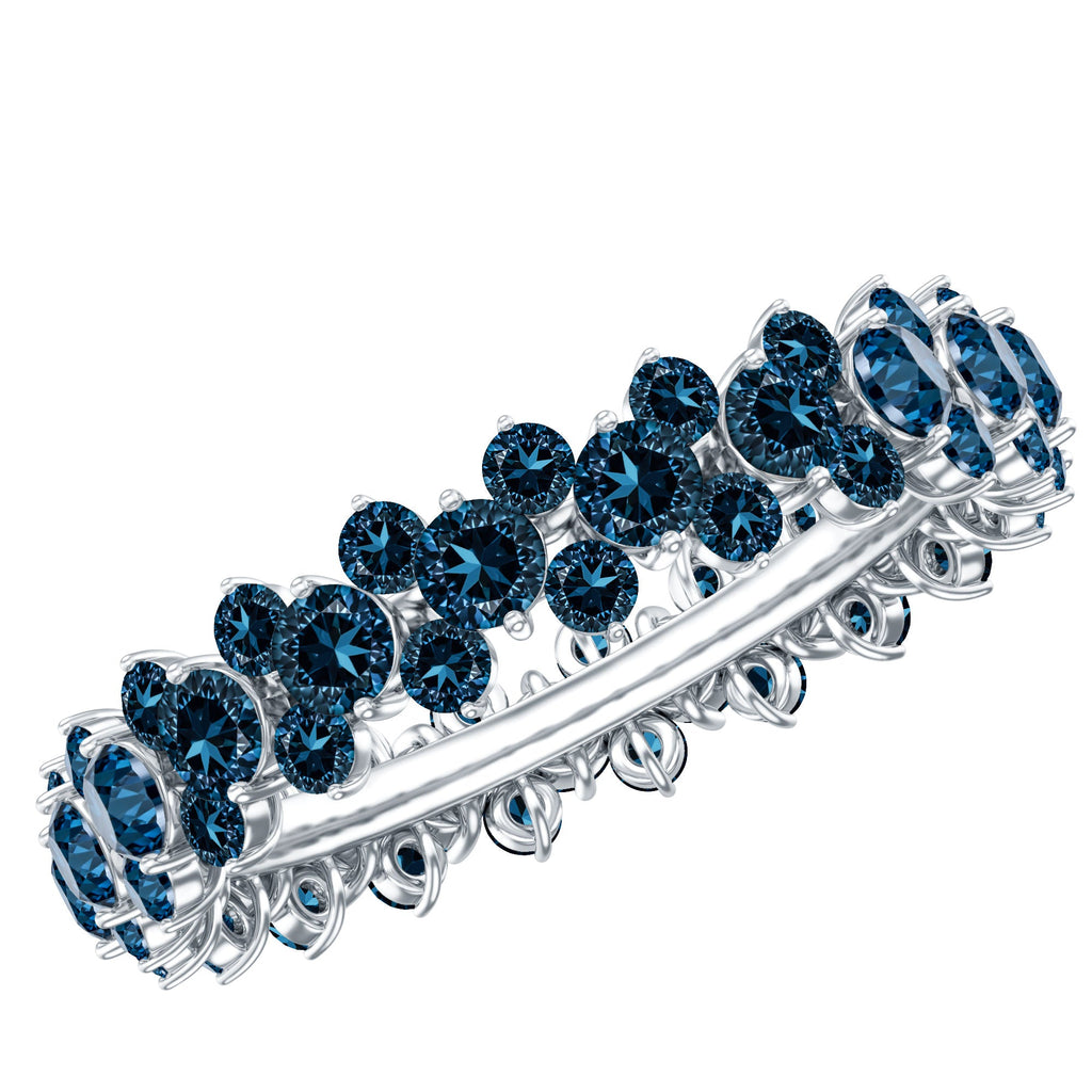 London Blue Topaz Cluster Eternity Band Ring