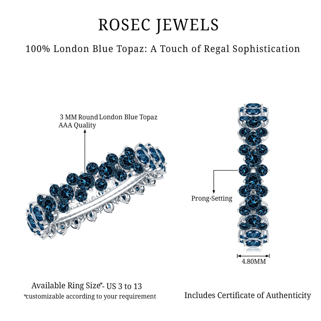 London Blue Topaz Cluster Eternity Band Ring