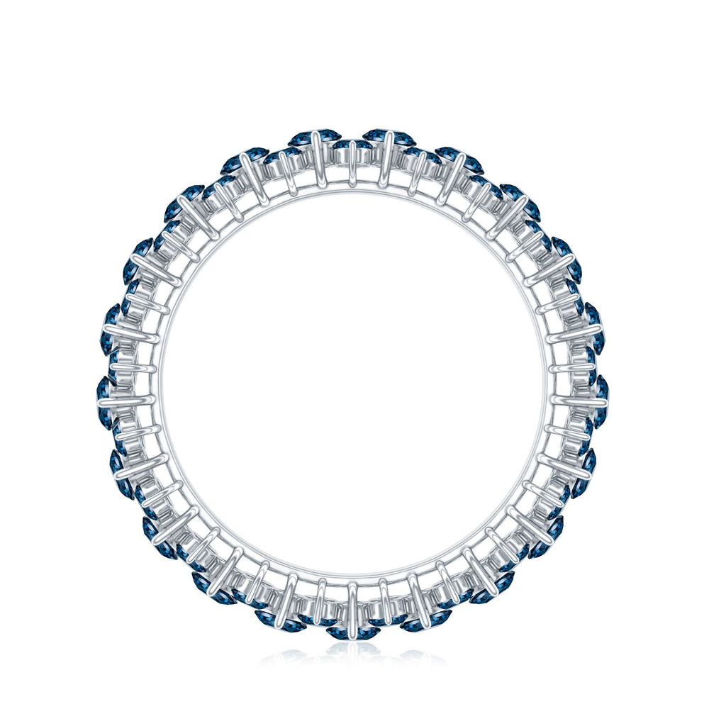 London Blue Topaz Cluster Eternity Band Ring