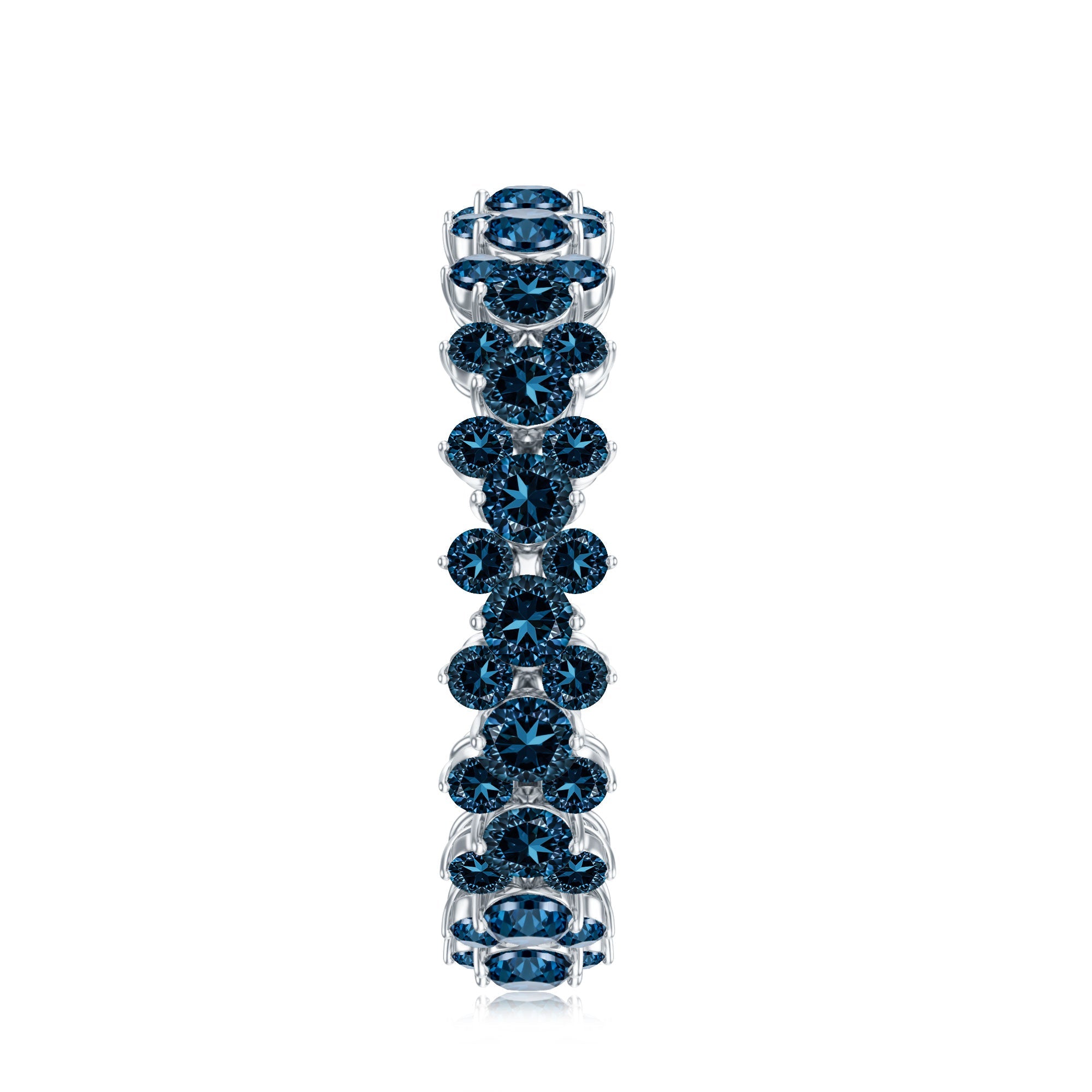 London Blue Topaz Cluster Eternity Band Ring