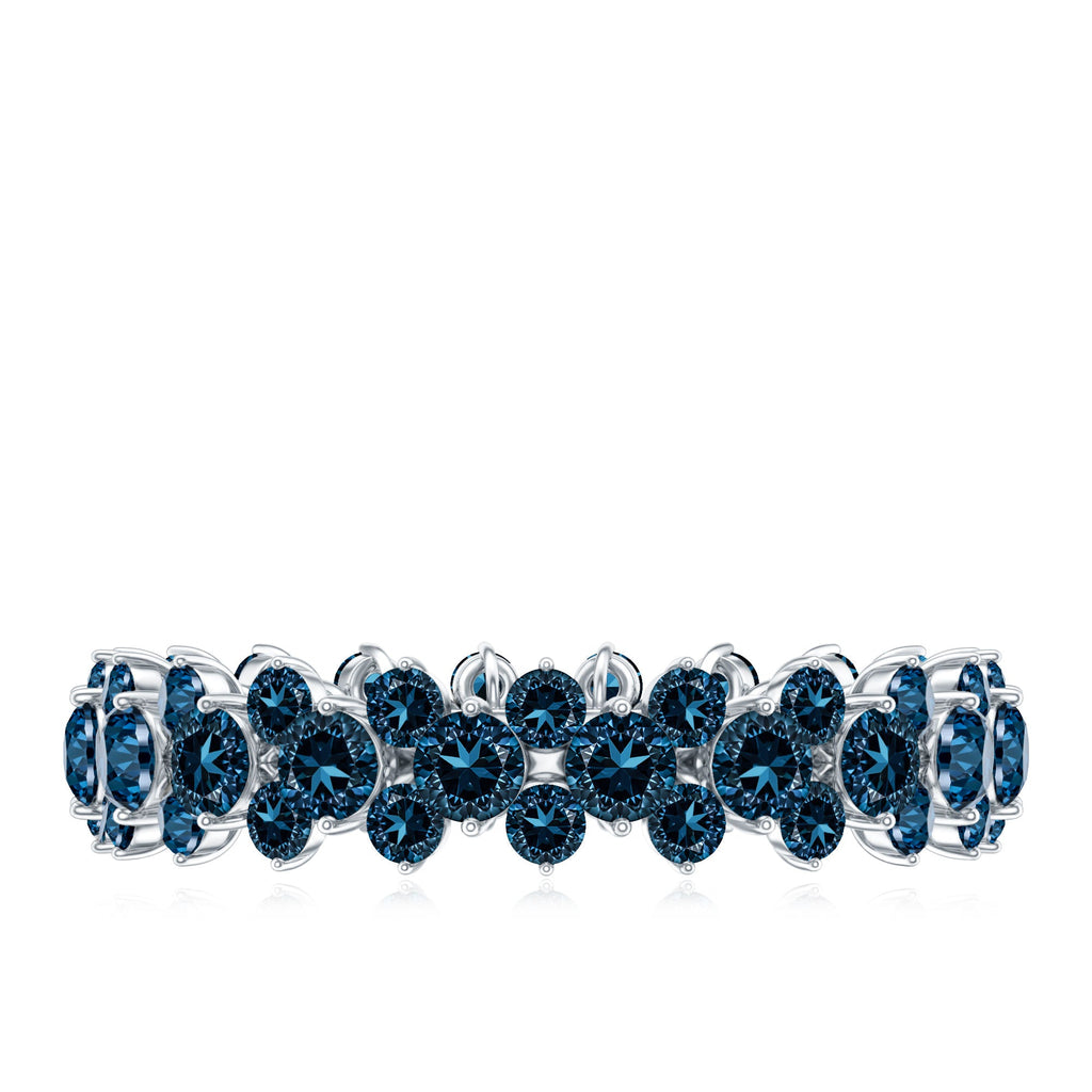 London Blue Topaz Cluster Eternity Band Ring
