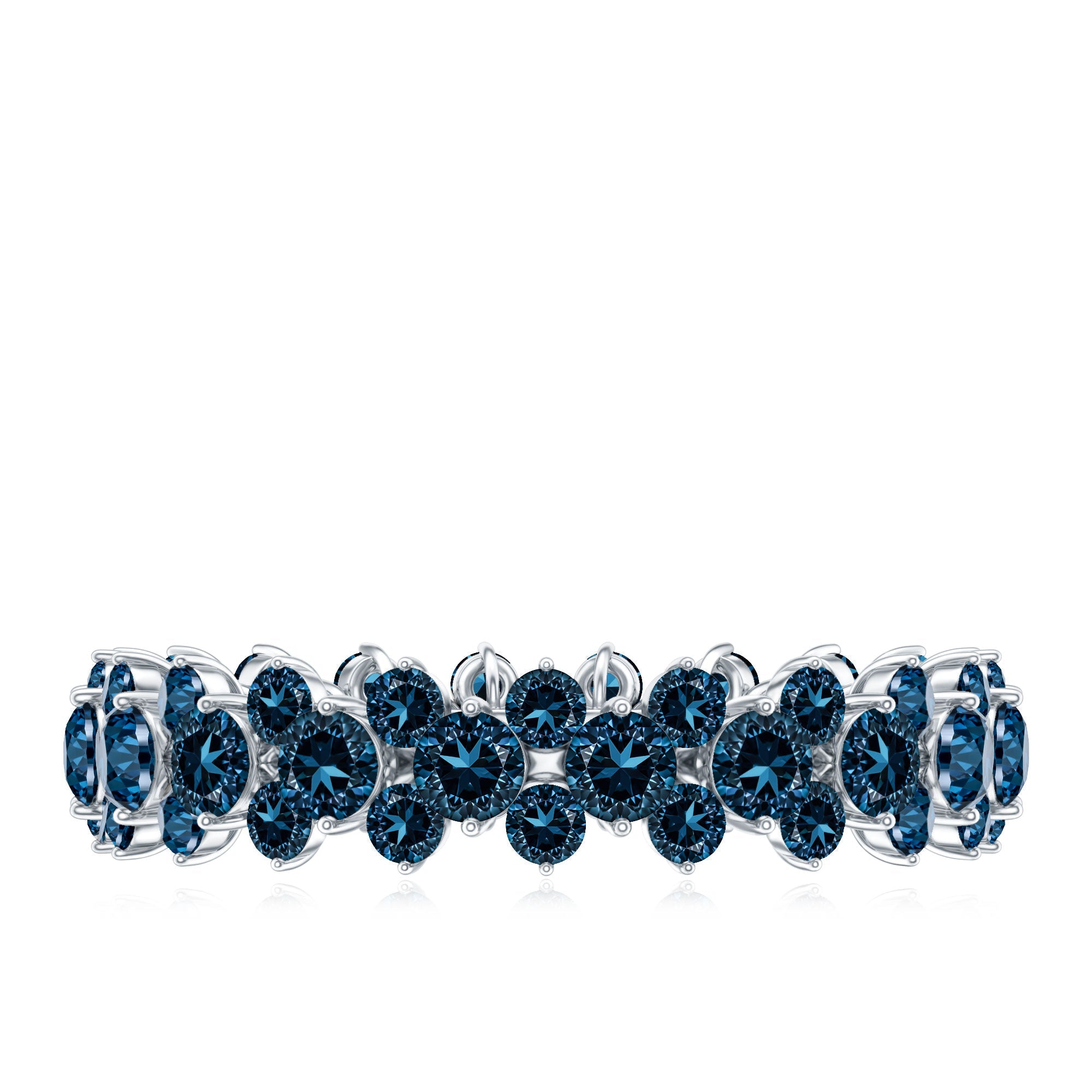 London Blue Topaz Cluster Eternity Band Ring