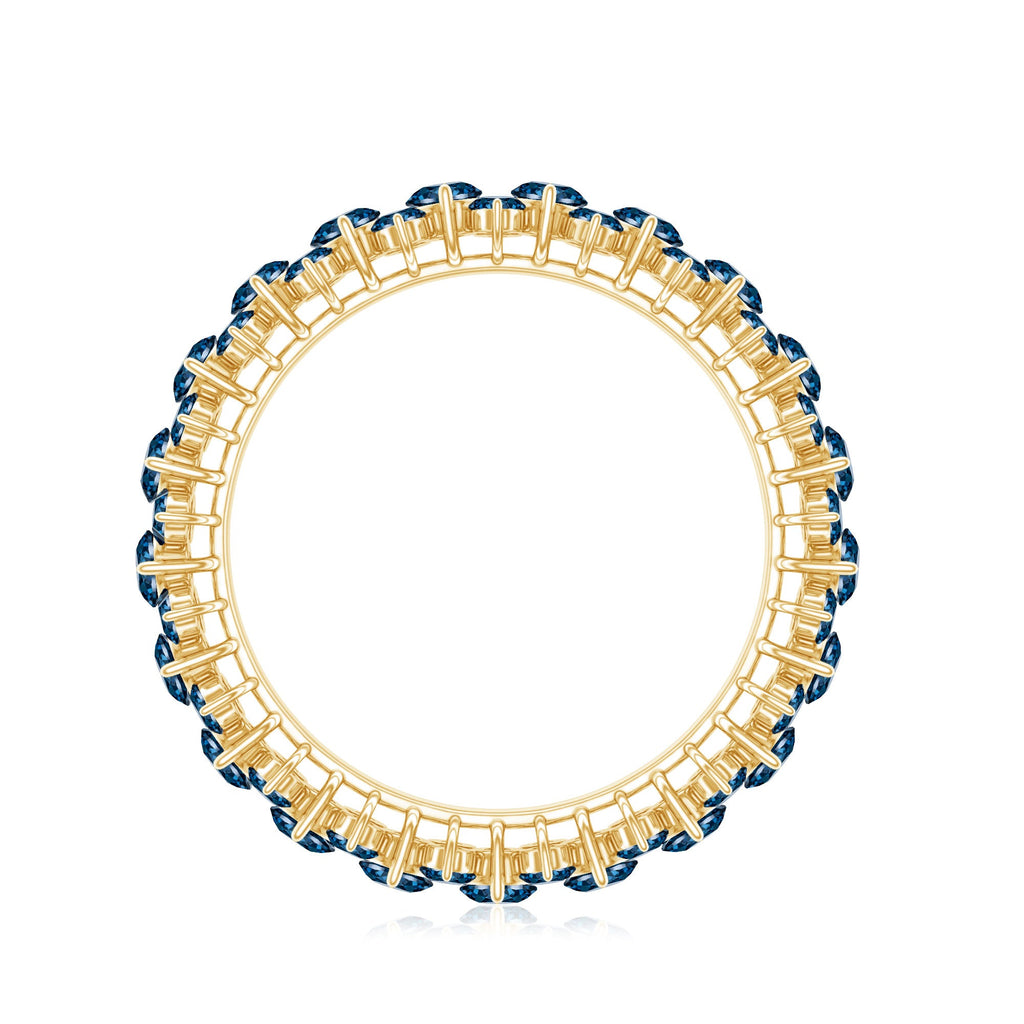 London Blue Topaz Cluster Eternity Band Ring