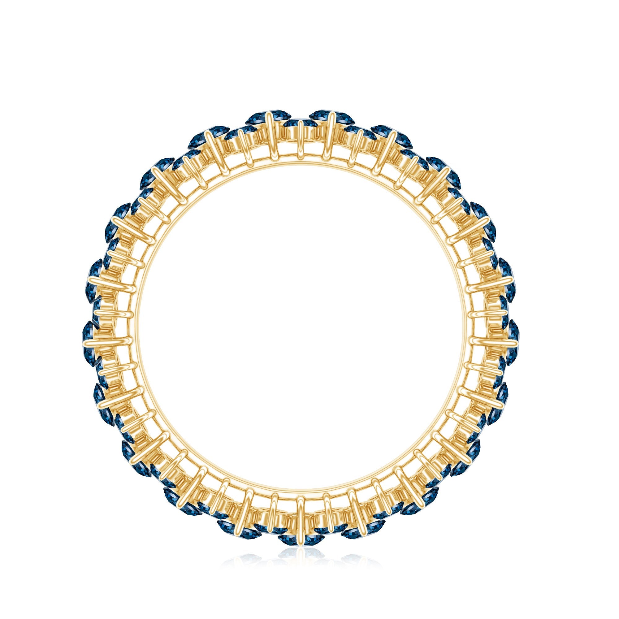London Blue Topaz Cluster Eternity Band Ring