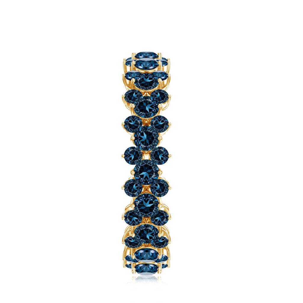 London Blue Topaz Cluster Eternity Band Ring