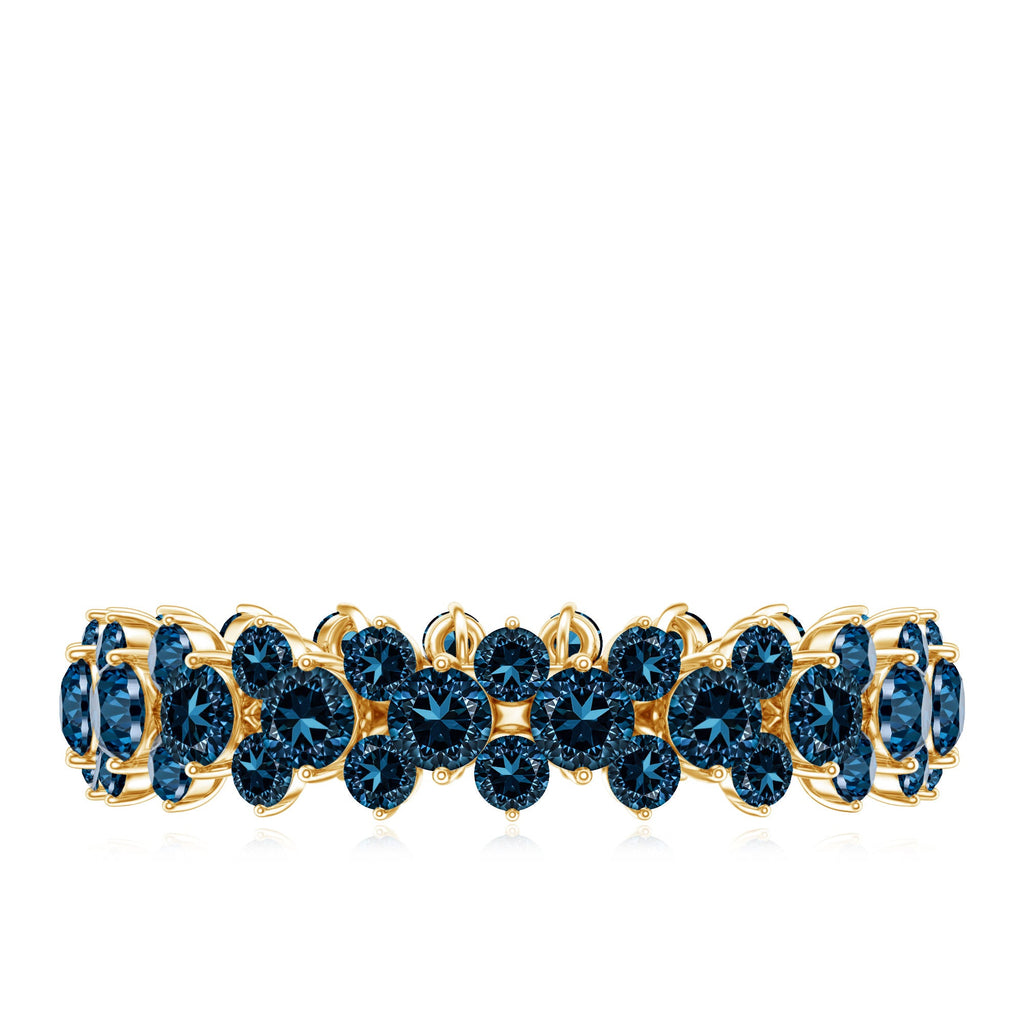 London Blue Topaz Cluster Eternity Band Ring