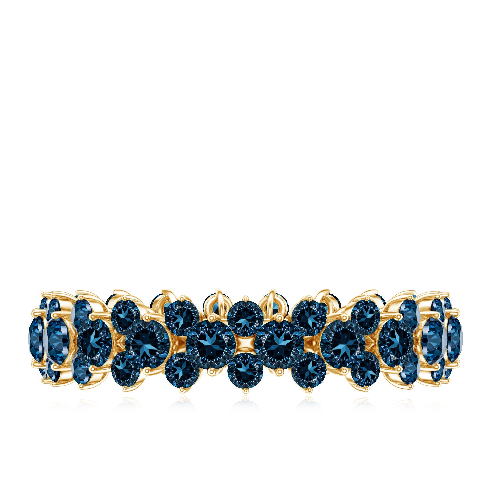 London Blue Topaz Cluster Eternity Band Ring